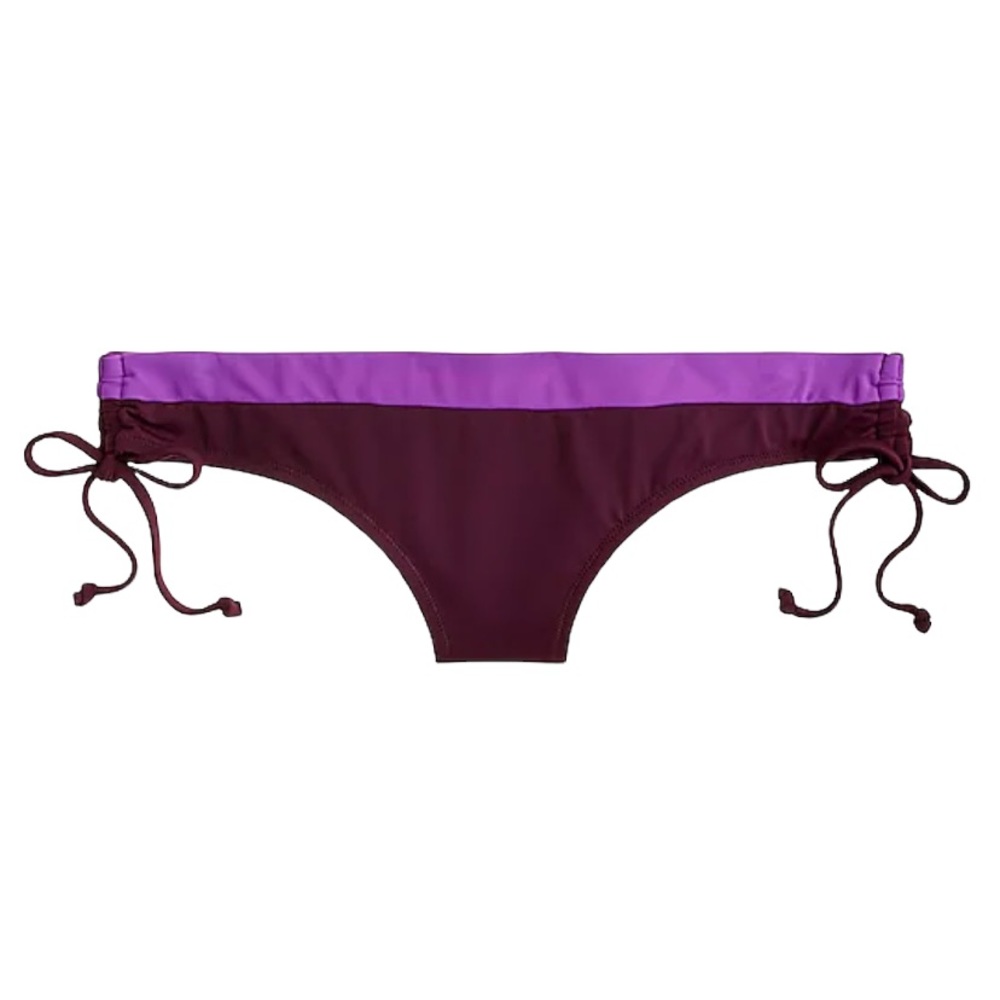 J. Crew Bikini Bottom L String Mulberry Combo Colorblock